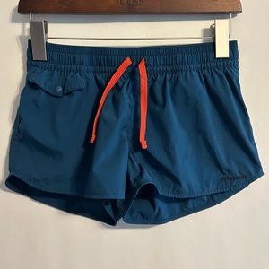 Patagonia Blue Shorts w/ Orange Drawstring Women’s Size 2